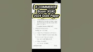 #Ecommerce #bcom #kuk #2024 #quespaper #exam #trending #ytshort #viralshort