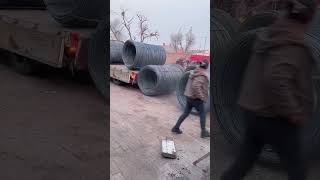 Rebar coil unloading method