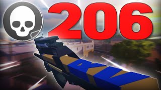 What dropping 206 kills with P90 looks like in BATTLEBIT REMASTERED