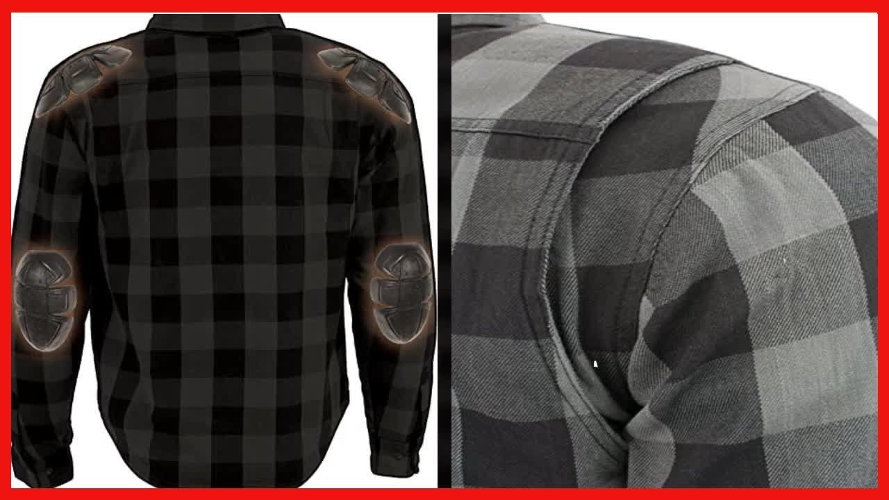 Great product - Milwaukee Leather MPM1630 Men's Black and Grey Armored Checkered Flannel Shirt