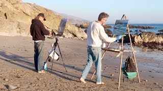 EXPERIMENTAL plein air OIL PAINTING coastal california