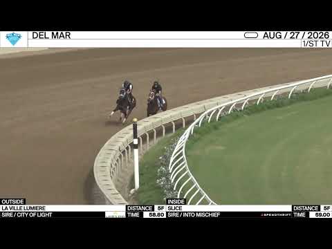 Work of the Day at Del Mar: La Ville Lumiere & Slice worked 5 Furlongs on August 27th, 2026