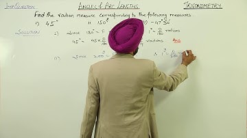 ICSE - CLASS 11 MATH - ANGLES AND ARC LENGTHS - Important Question