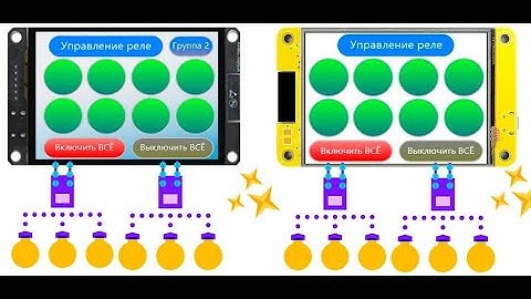 Управление 8–16 реле с сенсорного дисплея в Easy HMI и Arduino, ESP32.