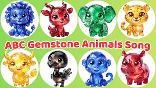 A–Z Safari Animals Transform into Giant Gemstone Crystal Beasts | ABC Adventure 🦁💎 for Kids 4K Fun!!