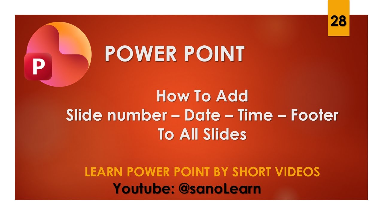 28-How To Add Slide number - Date - Time - Footer To All Slides in PowerPoint 2024