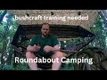 Stealth Camping on Roundabout cooking over a fire