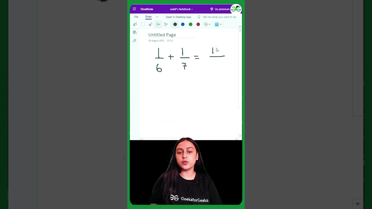 Quick Math Tips | Tricks To Add Two Fractions | Geeksforgeeks School #Shorts - Youtube