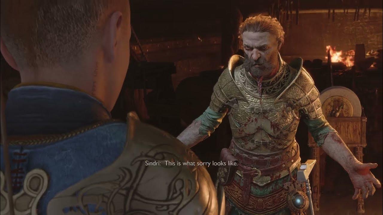 Confronting Sindri After Odin's Attack Full Scene God of War