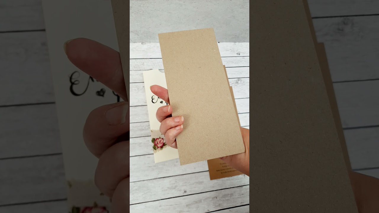 The Bohemian Wedding Stationery Collection: Slim Open Pocket Wallet Invitation with Floral Hessian