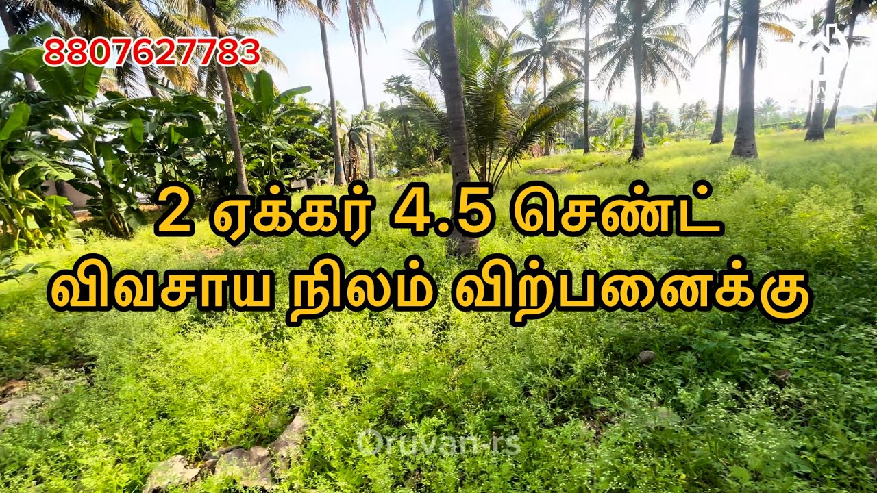 2 ஏக்கர் 4.5 செண்ட் நிலம் விற்பனைக்கு | Agricultural land for sale | real estate | @oruvan-rs