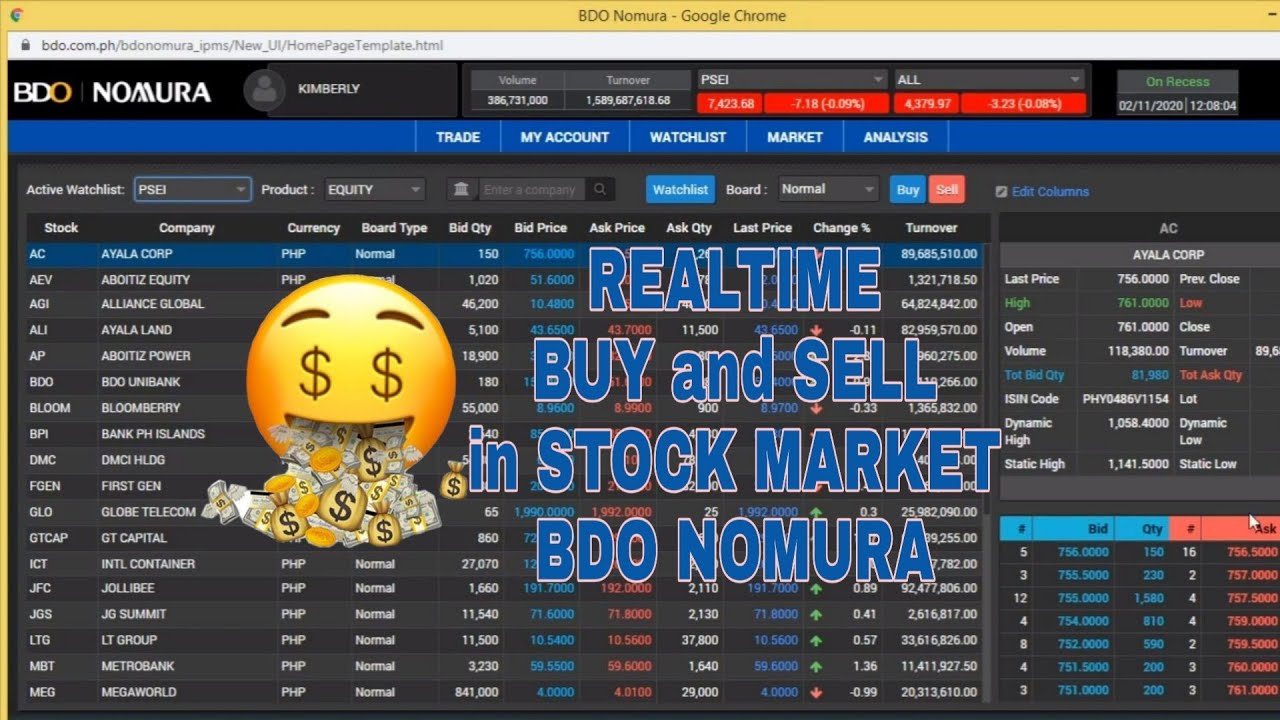 BDO NOMURA| ACTUAL BUYING and SELLING STOCK in PHILIPPINE STOCK ...