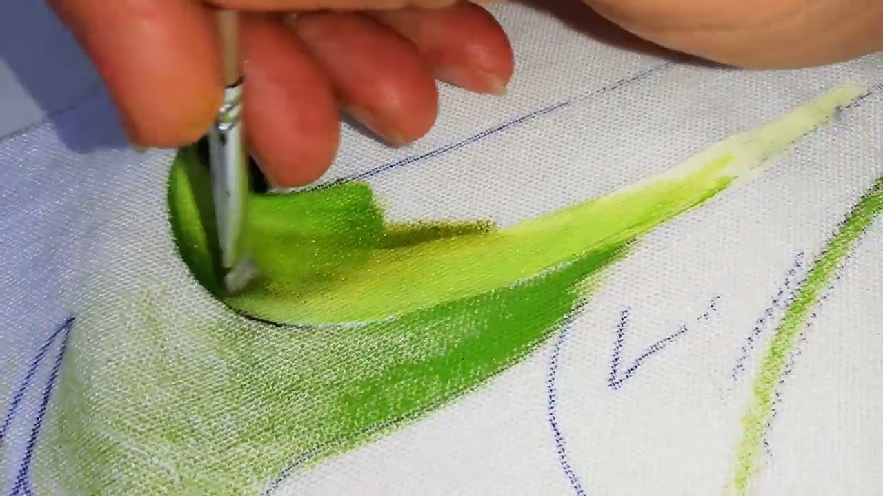 cómo pintar hojas de lirios parte 4