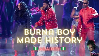 Burna Boy Grammy Performance 2024 (Full Video Reaction) | AFRICA MADE HISTORY |