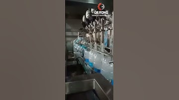 4 5 8L 10 15L Lienear type autoamtic water bottle filling capping machine testing video
