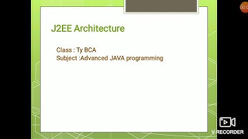 J2EE ARCHITECTURE - TY BCA