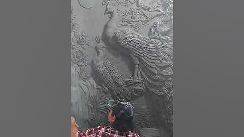 Tranh chim công  đắp nổi tuyệt đẹp của họ sĩ điêu khắc HƯNG THỊNH lh 0903697166 gặp Hưng
