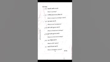 MGKVP M.COM 2ND YEAR 4TH SEMESTER PREVIOUS YEAR PAPER 2023 STRATEGIC MANAGEMENT