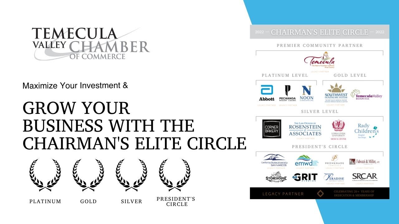 Chairman's Elite & President's Circle Temecula Valley Chamber of