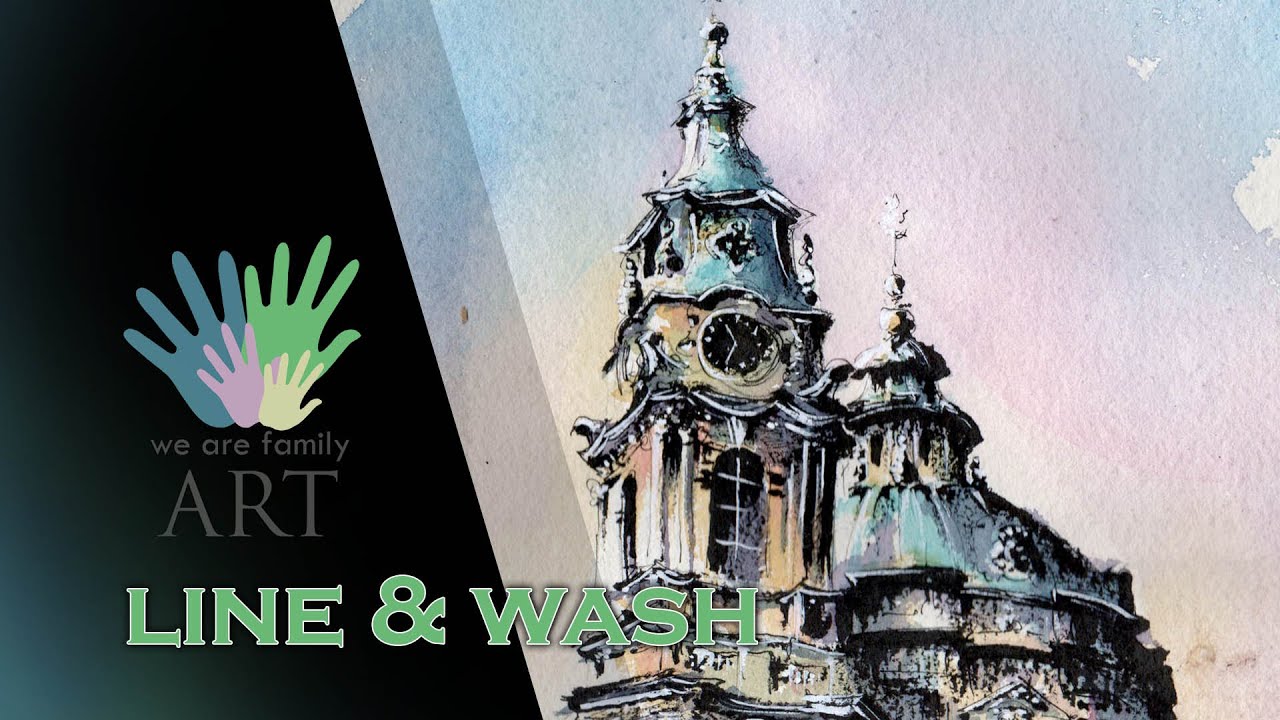 Line and Wash Watercolor Speedpaint Tutorial, Loose Architecture ...
