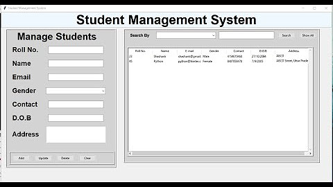 Student Management System - Python Tkinter - YouTube