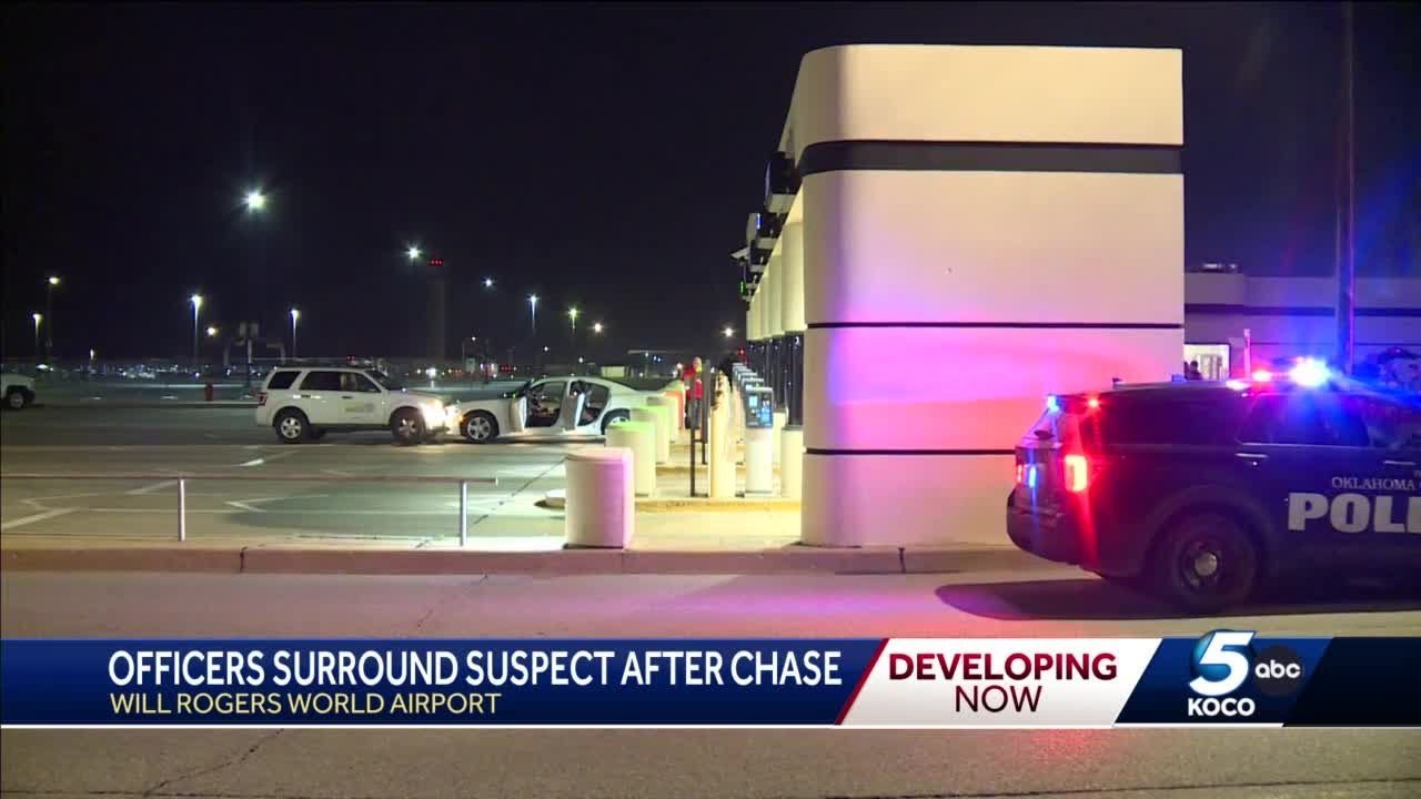 Driver in custody after chase ends at Will Rogers World Airport - YouTube