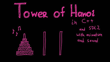 Tower Of Hanoi in C++ and SDL2 with animation and sound🌸