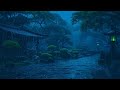 Rain Sounds for Sleeping under a roof in a Japanese Zen GARDEN - Overcome Insomnia