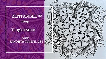 Zentangle® Mini Project with Tangle ESHER beginners tutorial