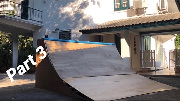 Building a 4 foot quarter pipe, part 3 (Screwing in the plywood cover)