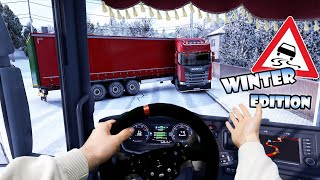 IDIOTS on the road #96 - Real Hands WINTER Edition | Funny moments - ETS2 Multiplayer