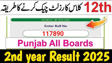 12th class result - How to check 2nd year result 2025 - Inter part 2 result Punjab -KPK