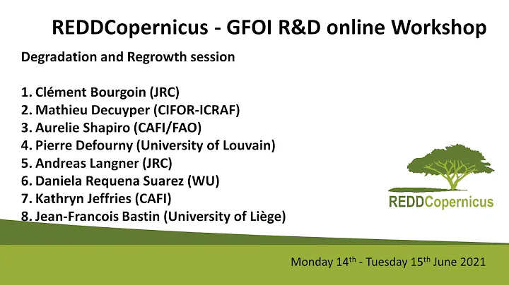 REDDCopernicus -  GFOI R&D Online Workshop - Degra...