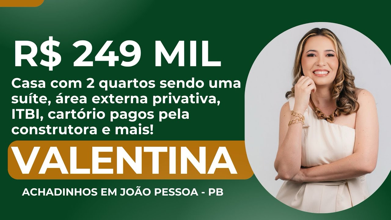 R$ 249 MIL VENDO EXCELENTE CASA NO VALENTINA EM JOÃO PESSOA-PB