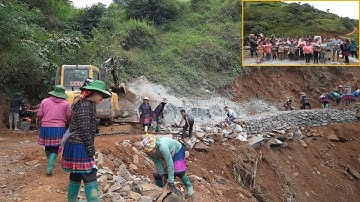 Cầu Cáng Dào (T135)|Kè xong đoạn vách đá khó nhất - Gần 100 học sinh bản Cáng Dào có quần áo ấm