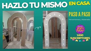 Cómo hacer un Panel o Mampara Arco 3D que sea Desarmable, Con Luces Led usando MDF y Madera de Pino