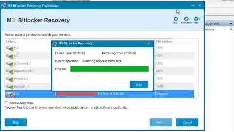 Bitlocker data recovery software: M3 BitLocker Recovery