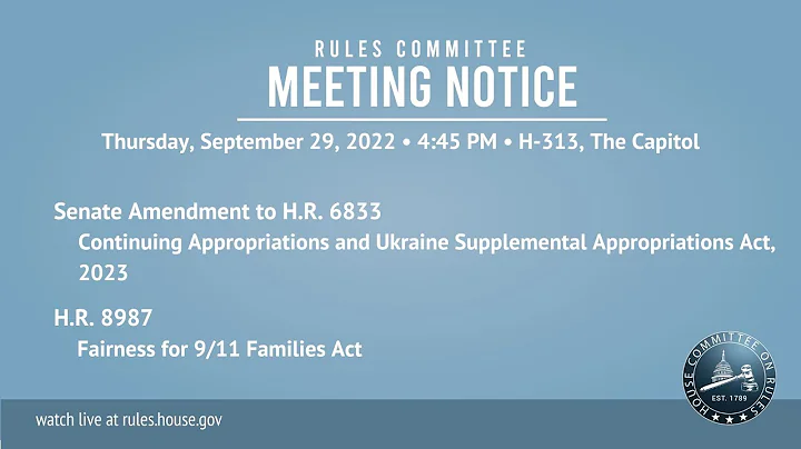 Rules Committee Meeting on H.R. 8987 & Senate Amendment to H.R. 6833