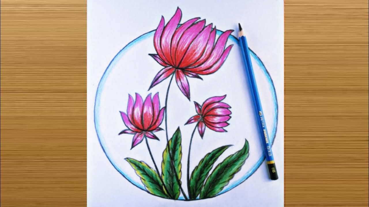 How to draw a beautiful flower || ๐บ๐บ๐ต๏ธ Pencil sketch drawing for ...
