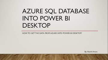Azure SQL database into power bi desktop