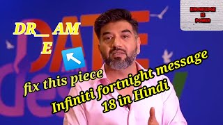 Infiniti Fortnight message 18 in Hindi || V partner Sachin Gupta Fortnight message 18 in Hindi