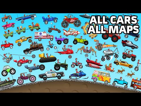 Hill Climb Racing - ALL 45 VEHICLES UNLOCKED and FULLY UPGRADED Video Game | GamePlay
