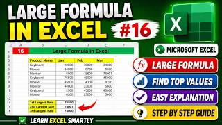 #16 Large Formula in Excel | How to use Large Function in Excel | Excel Tutorial
