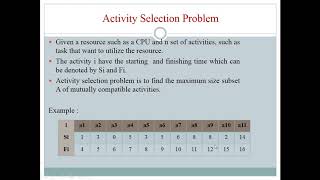 Greedy Algorithm introduction and activity selection Problem