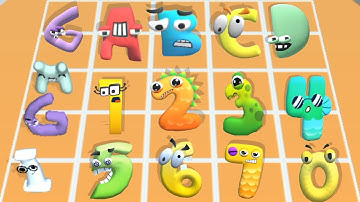 Alphabet run ABC letter go VS Number Run Merge 3d Math part 6 abcdefghijklmnopqrstuvwxyz