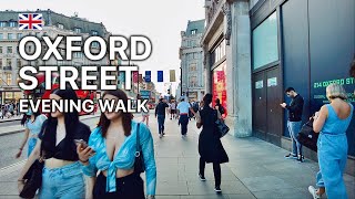 🇬🇧 London Oxford Street Evening Walk | August 2021 (4k 60fps) CC