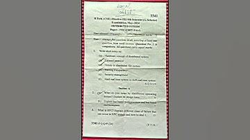 MDU| B.Tech(cse) DISTRIBUTED SYSTEM| 6th sem|may-2024 #questionpaper #btech #exam #distributedsystem