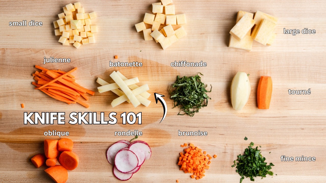 10 Professional Knife Cuts I Learned in Culinary School - Knife Skills 101