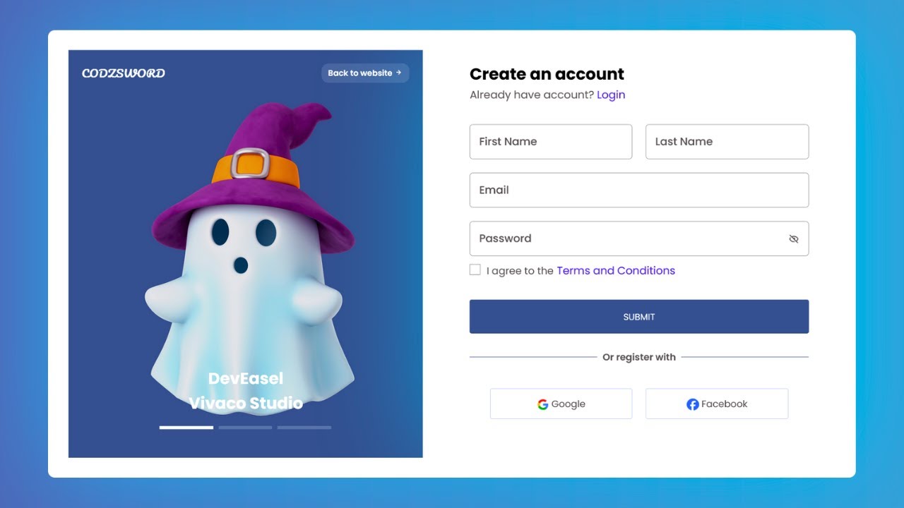 Website With Login And Registration | HTML CSS & JavaScript