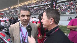 Rowan Atkinson on the grid [BBC] F1 2011 Indian GP